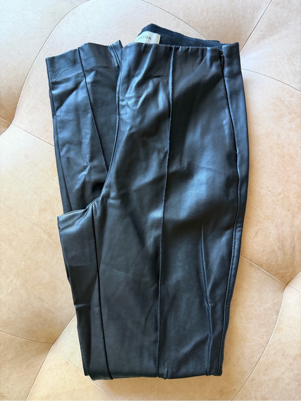 Babaton Black Faux Leather Pants